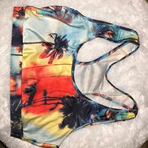 Cute Swim Top Beach Print• Brand New